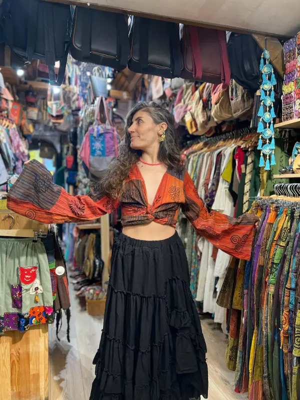 Patchwork Nepal Bluz