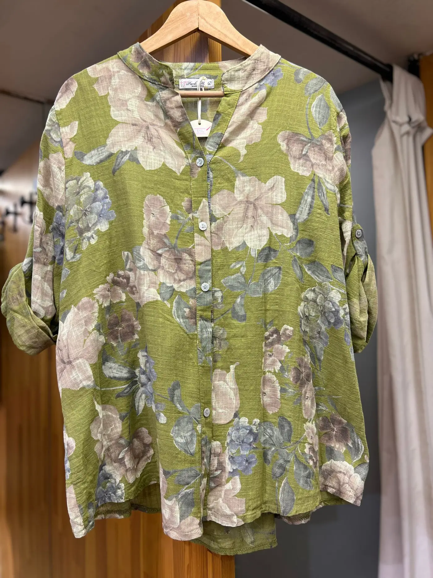 Keten Çiçek Gömlek