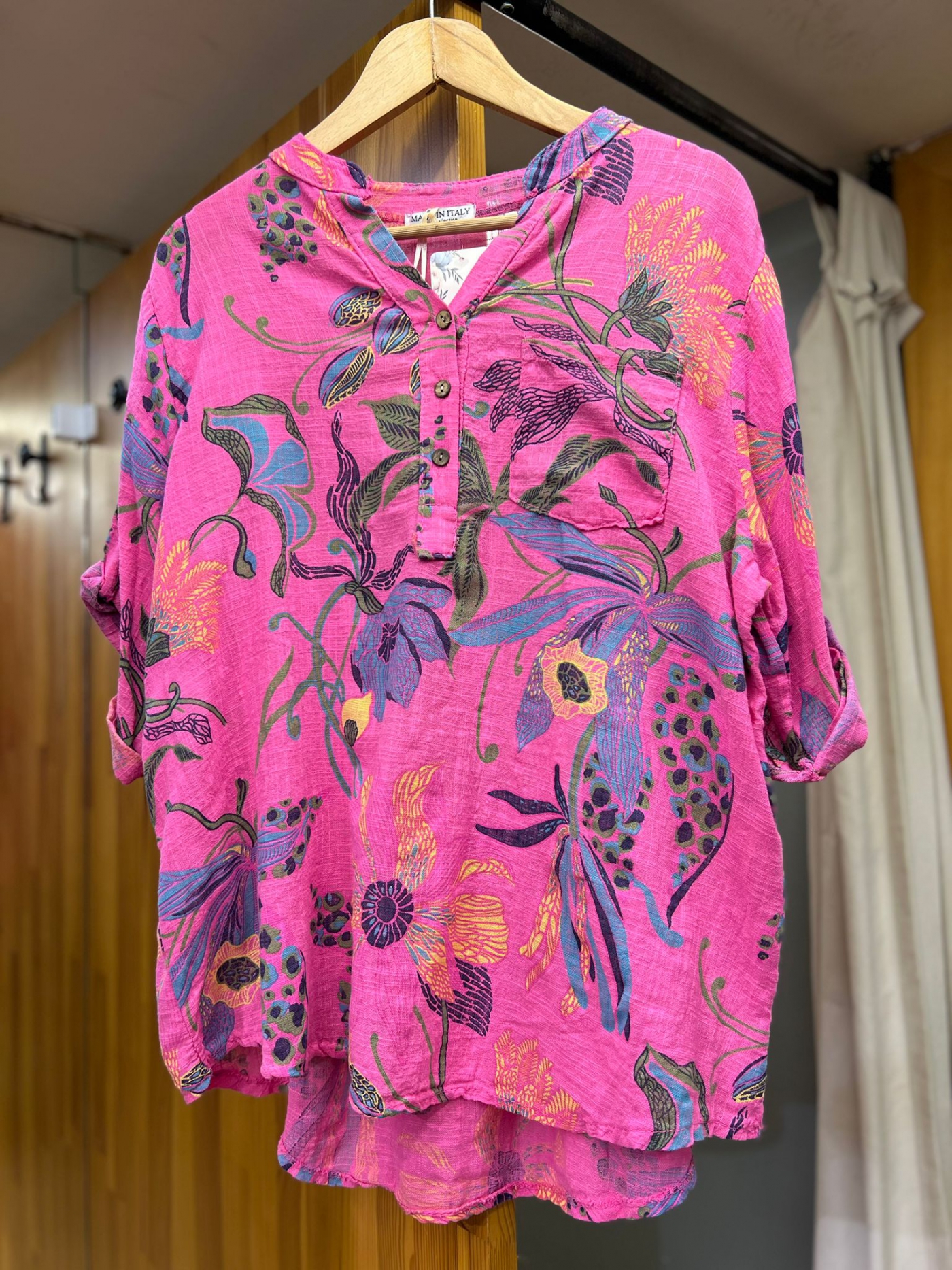 Keten Çiçek Gömlek