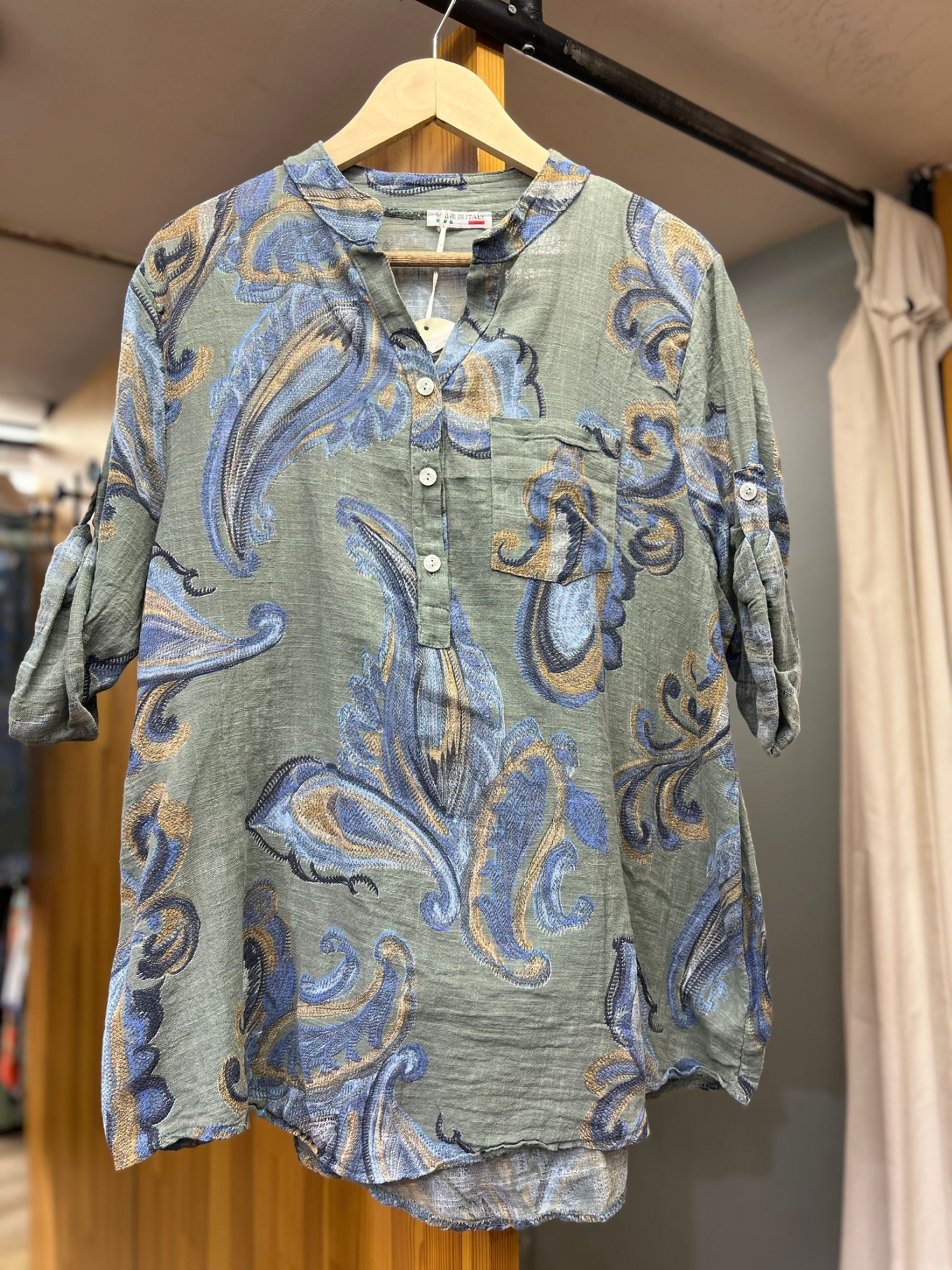 Keten Çiçek Gömlek