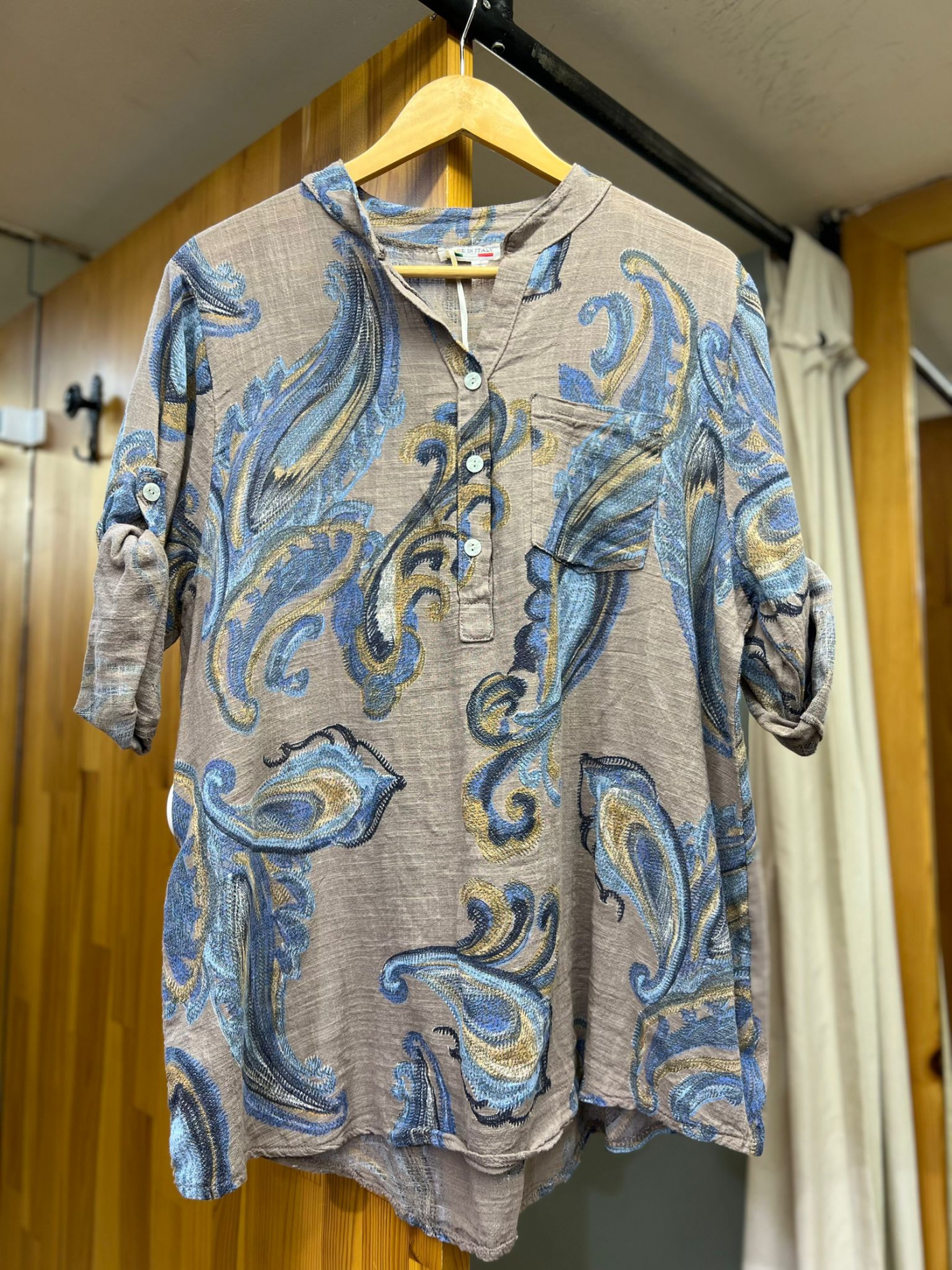 Keten Çiçek Gömlek