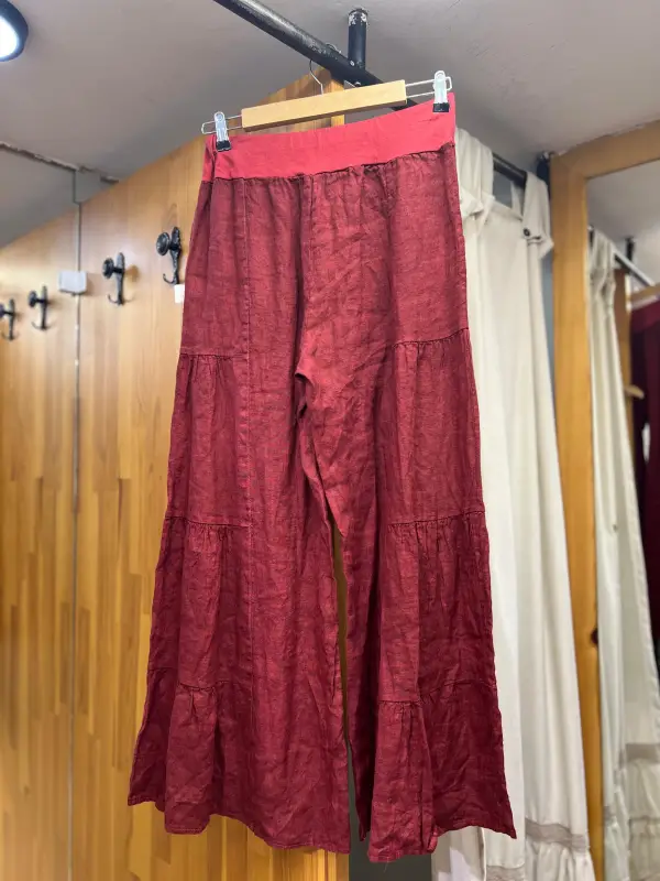 Kemerli Keten Pantolon