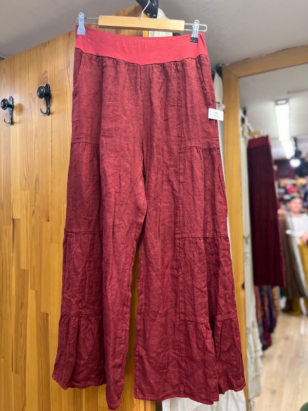 Kemerli Keten Pantolon