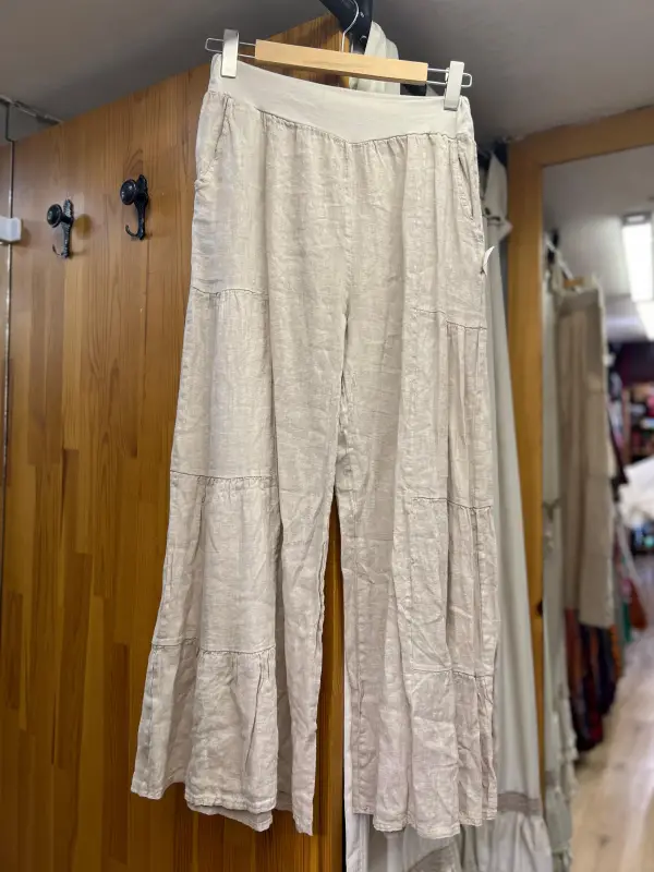 Kemerli Keten Pantolon