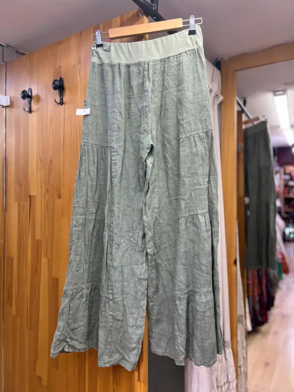 Kemerli Keten Pantolon