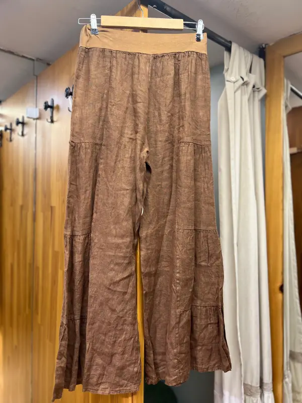 Kemerli Keten Pantolon