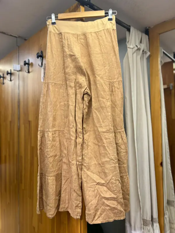 Kemerli Keten Pantolon