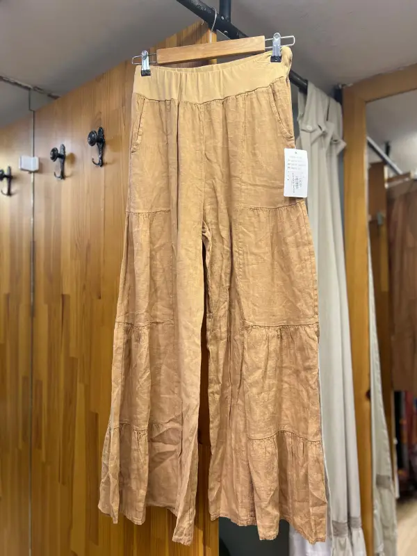 Kemerli Keten Pantolon