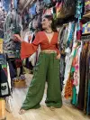 Kemerli Keten Pantolon