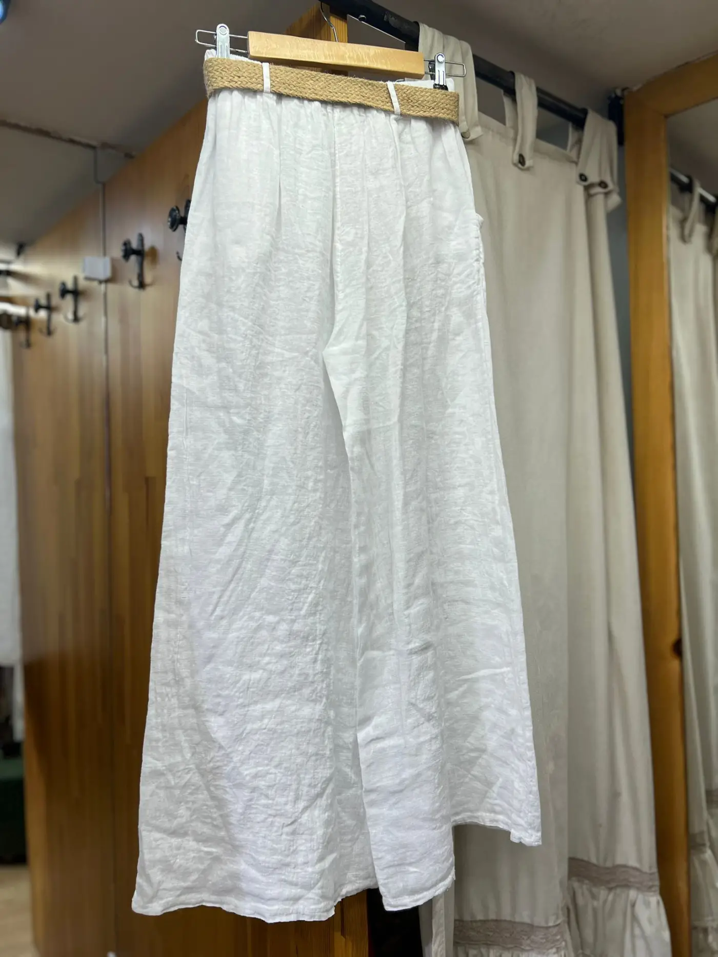 Kemerli Keten Pantolon