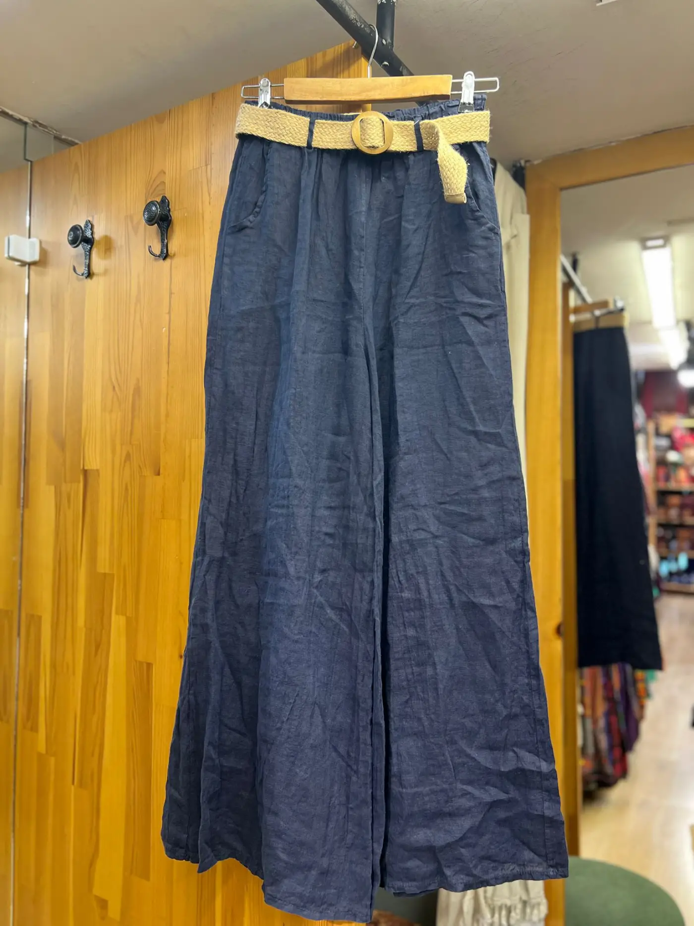 Kemerli Keten Pantolon