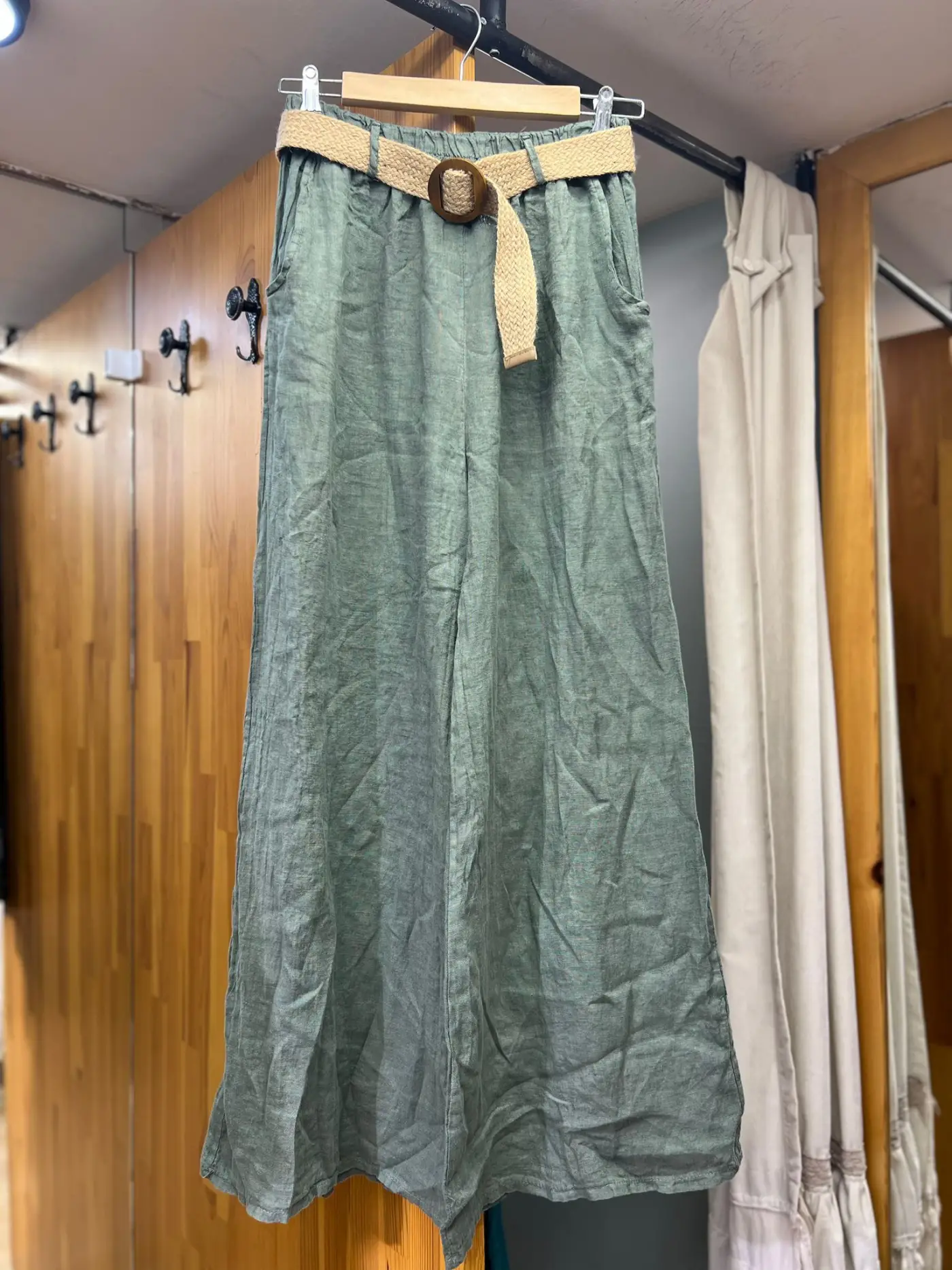 Kemerli Keten Pantolon