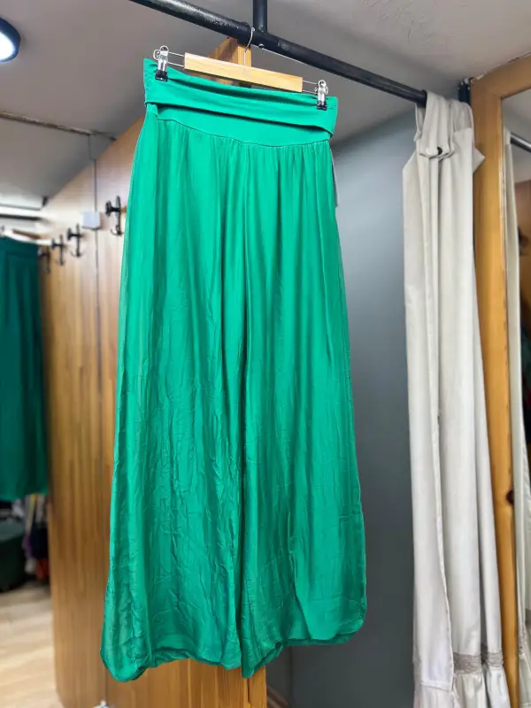 Tek Renk İpek Pantolon