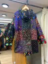 Patchwork Pazen uzun ceket kaban