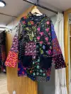 Patchwork Pazen uzun ceket kaban